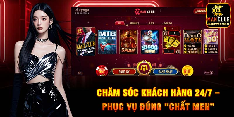 Đội ngũ chăm sóc khách hàng manclub hỗ trợ 24/7, tận tâm và chuyên nghiệp.